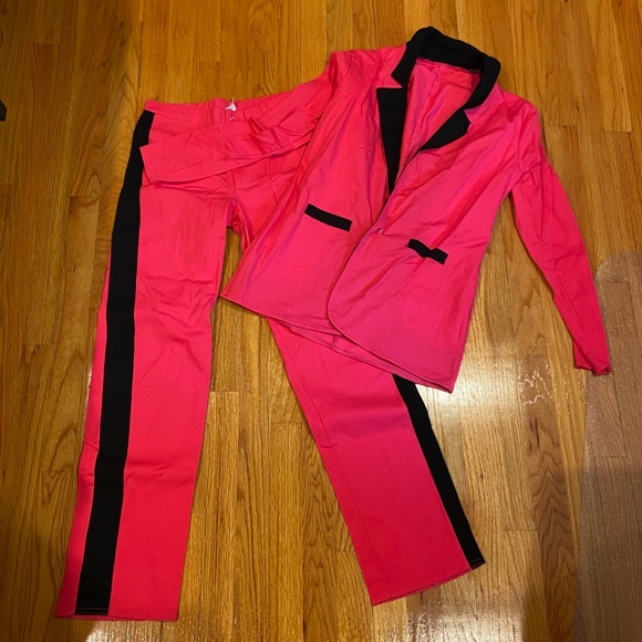 Kelle Mix Master Jacket & Slim Fit Pant Set – Adult Medium Cerise (Hot Pink) - Picture 3 of 15